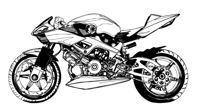 free vector Black and white Motorcycle vector